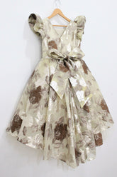 Gold rose jac high low gown